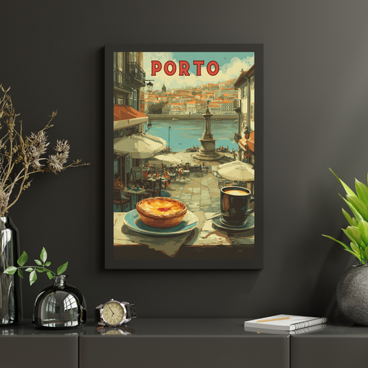 Pastel de Nata by the Douro River - Porto Printable Wall Art - Digital Download A4/A3/A2