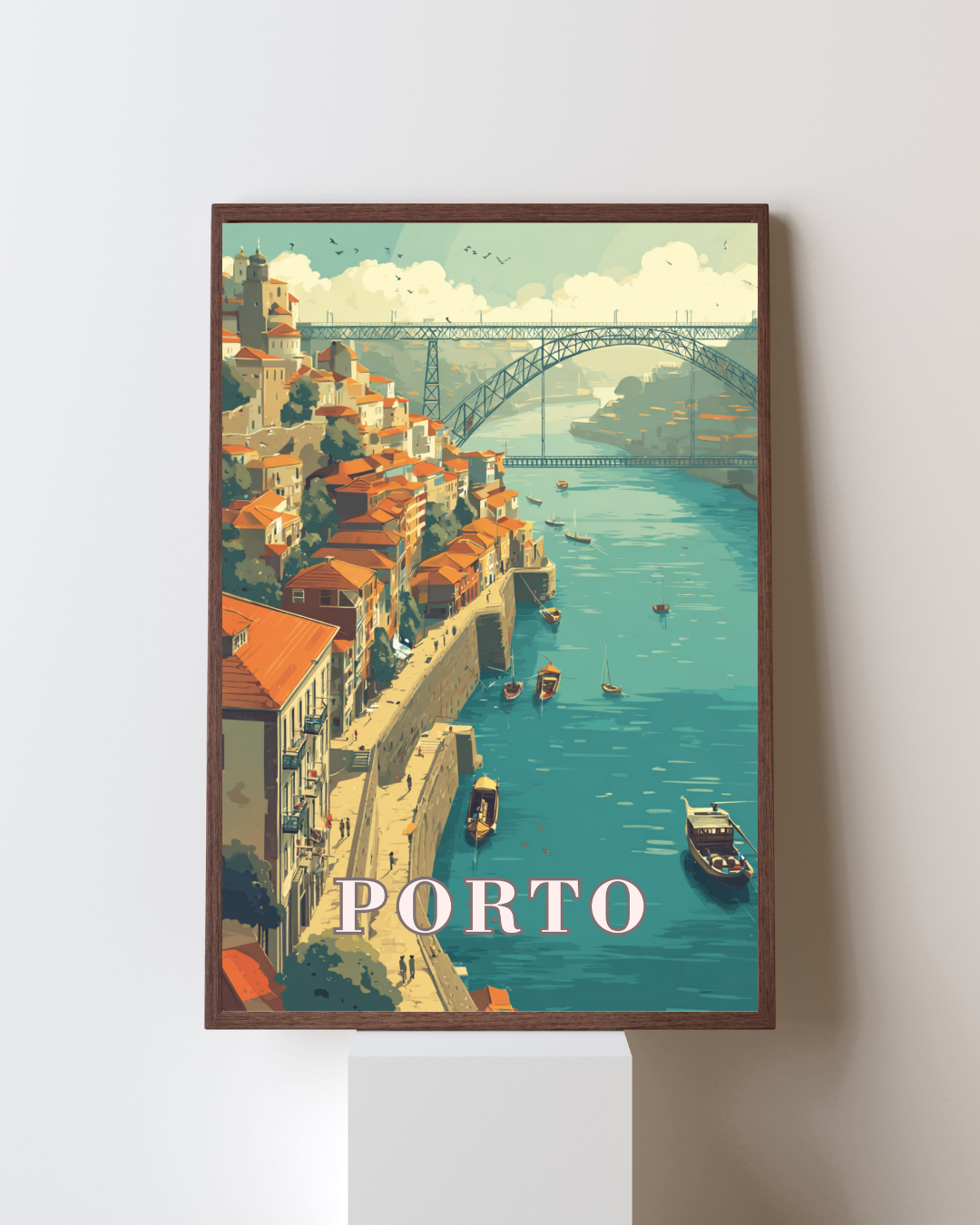 Dom Luis I Bridge and Porto Waterfront - Printable Wall Art - PDF A4/A3/A2