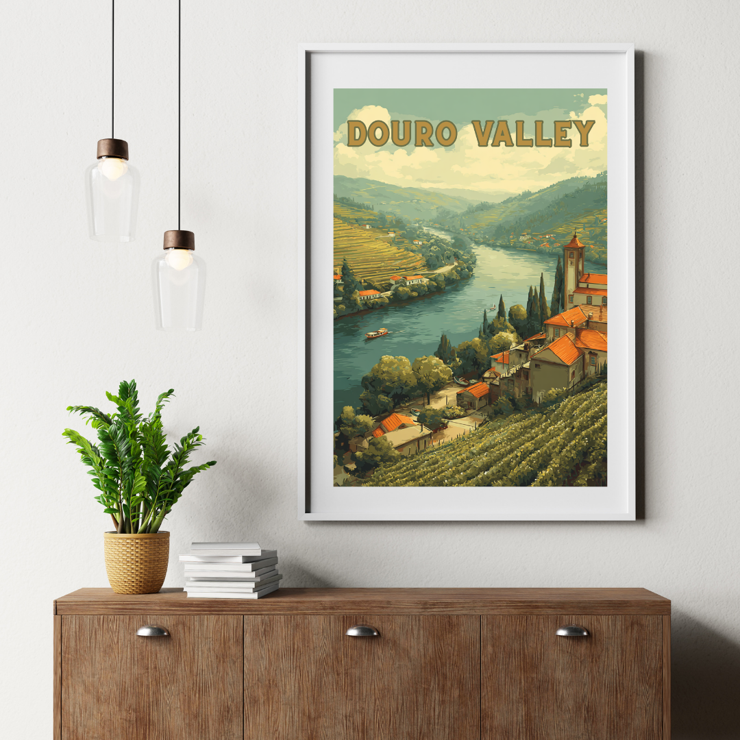 Douro Valley Printable Wall Art - Vintage Style Travel Print - Digital Download