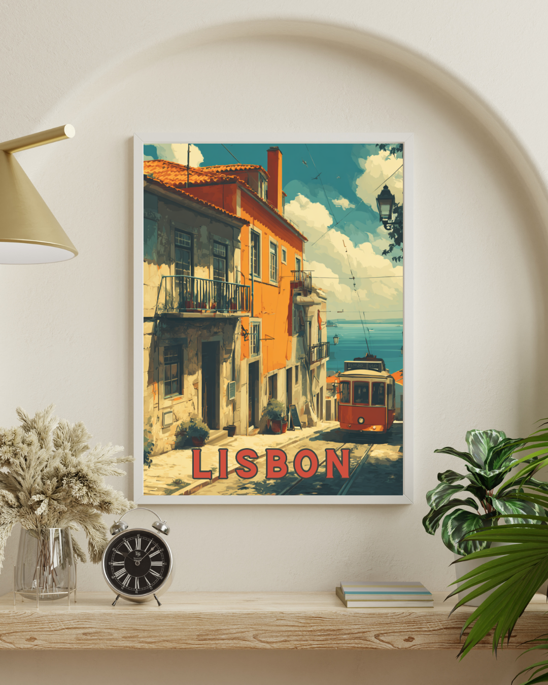 Lisbon Printable Wall Art - Vintage Style Travel Print - Digital Download