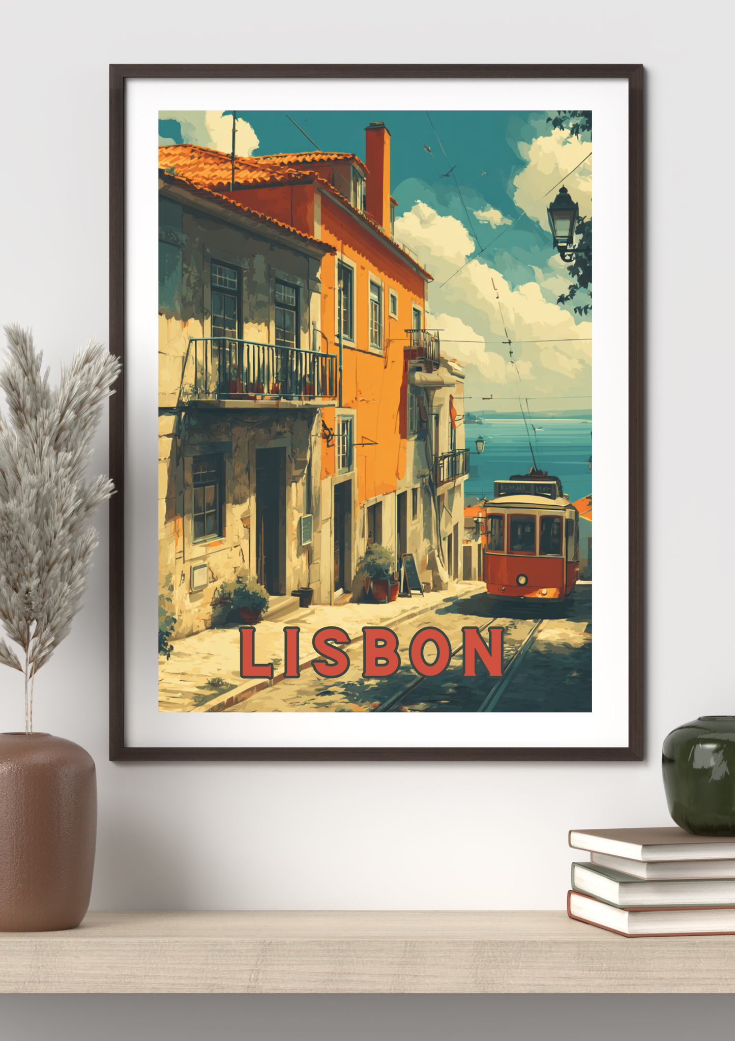 Lisbon Printable Wall Art - Vintage Style Travel Print - Digital Download