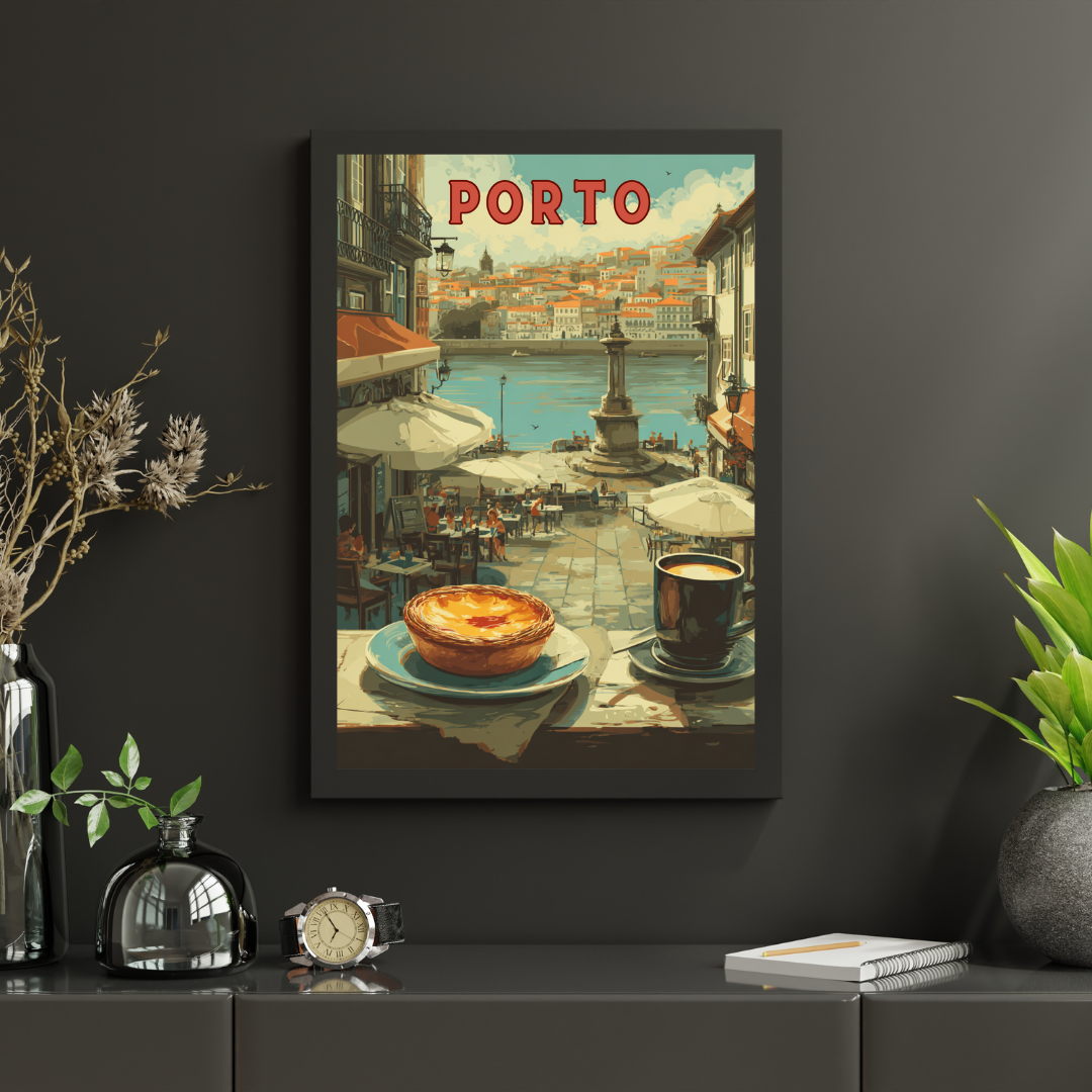Pastel de Nata by the Douro River - Porto Printable Wall Art - Digital Download A4/A3/A2