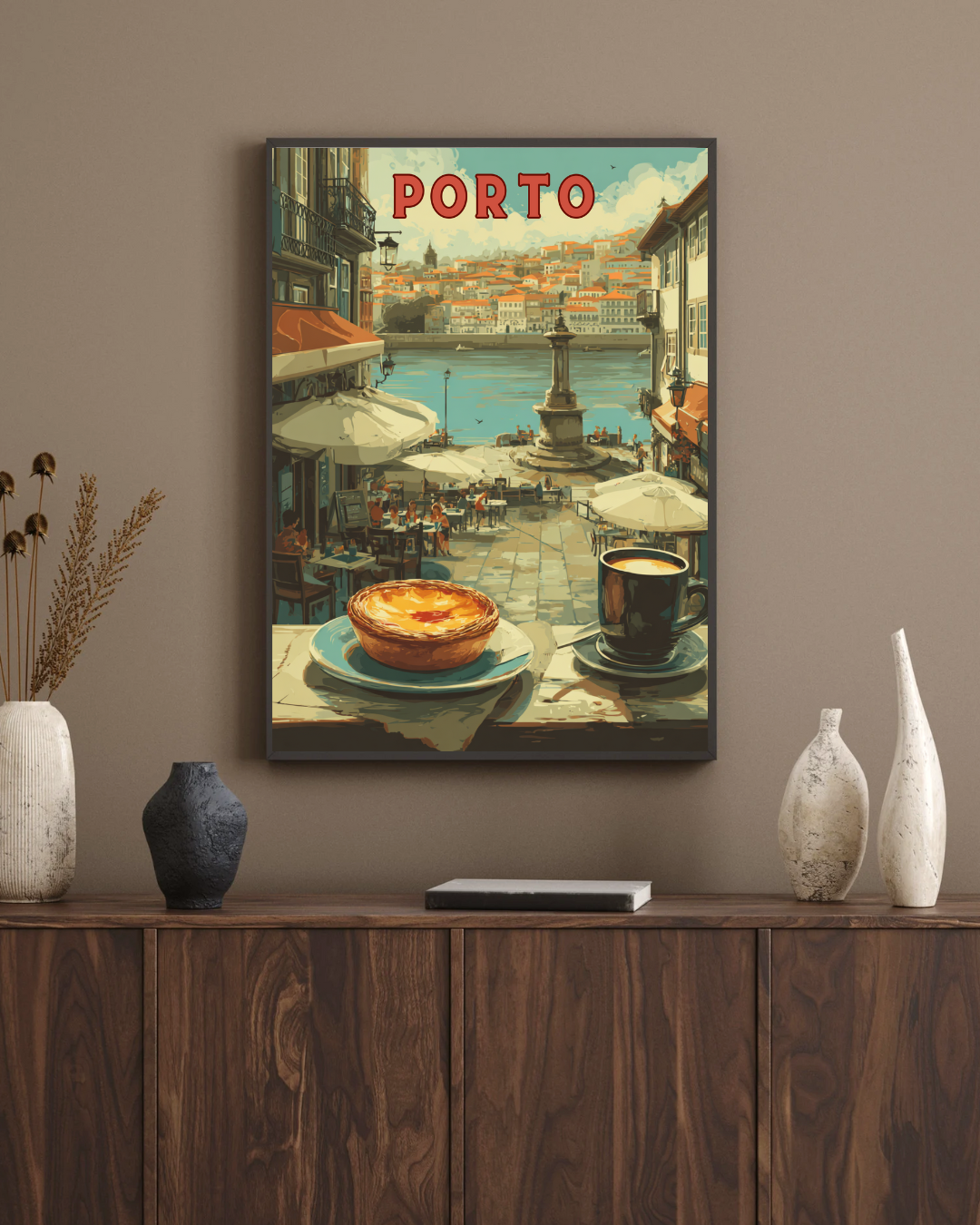 Pastel de Nata by the Douro River - Porto Printable Wall Art - Digital Download A4/A3/A2